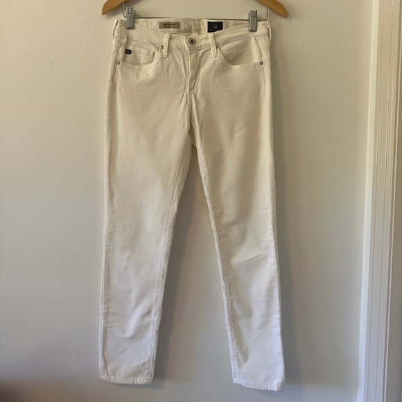 AG Adriano Goldschmied Stevie Ankle White Corduroy Jeans | Size 27 - Picture 1 of 11